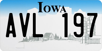IA license plate AVL197