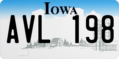IA license plate AVL198