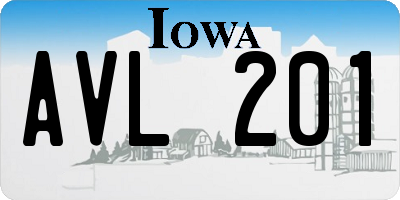 IA license plate AVL201