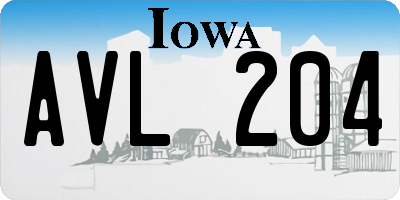IA license plate AVL204