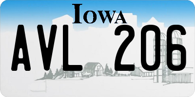 IA license plate AVL206