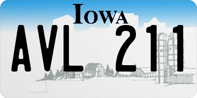 IA license plate AVL211