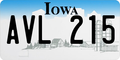 IA license plate AVL215