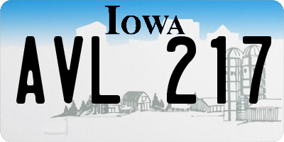 IA license plate AVL217