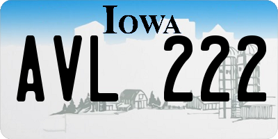 IA license plate AVL222