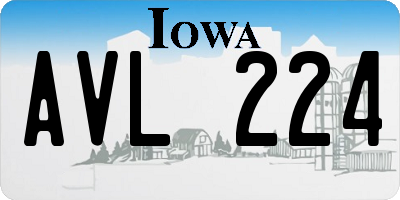 IA license plate AVL224