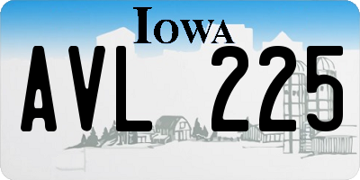 IA license plate AVL225
