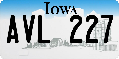 IA license plate AVL227