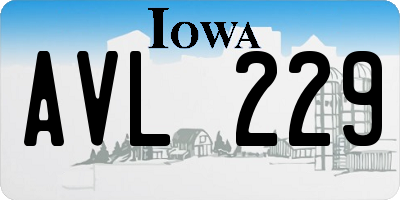 IA license plate AVL229