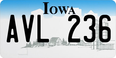 IA license plate AVL236
