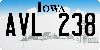 IA license plate AVL238