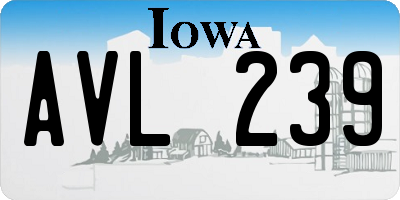 IA license plate AVL239