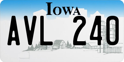 IA license plate AVL240