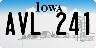IA license plate AVL241