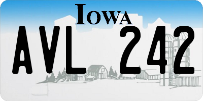IA license plate AVL242