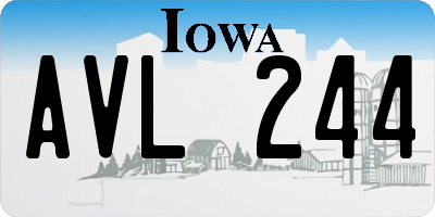 IA license plate AVL244
