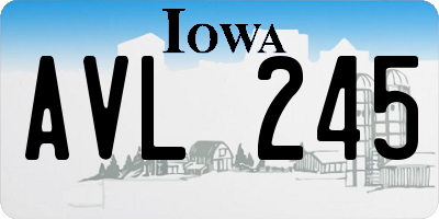 IA license plate AVL245