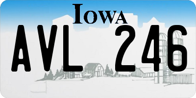 IA license plate AVL246