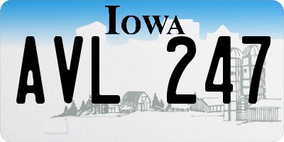 IA license plate AVL247