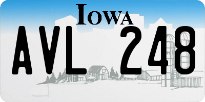 IA license plate AVL248