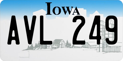 IA license plate AVL249