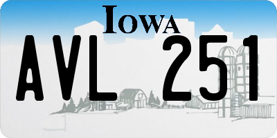IA license plate AVL251