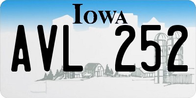 IA license plate AVL252