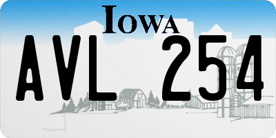 IA license plate AVL254