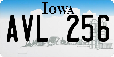 IA license plate AVL256