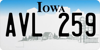 IA license plate AVL259