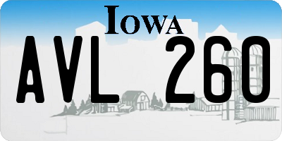IA license plate AVL260