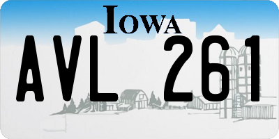 IA license plate AVL261