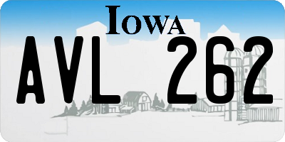 IA license plate AVL262