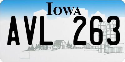 IA license plate AVL263