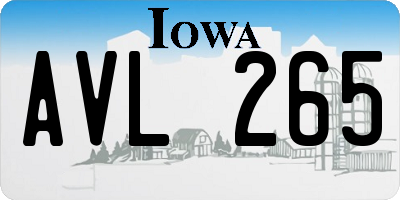 IA license plate AVL265