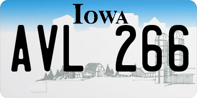 IA license plate AVL266