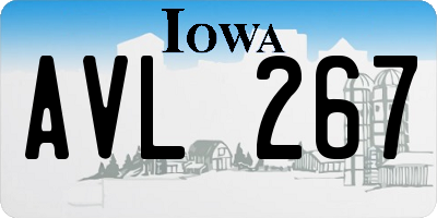 IA license plate AVL267