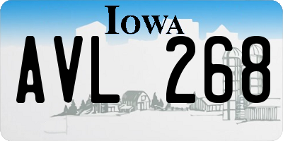 IA license plate AVL268