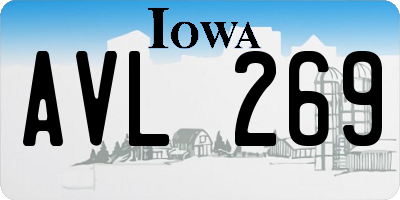 IA license plate AVL269