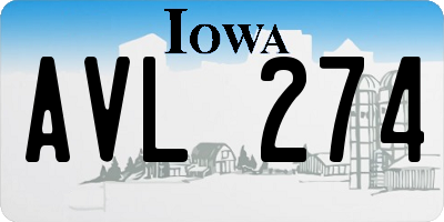 IA license plate AVL274