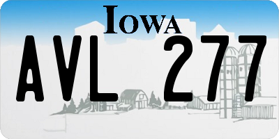 IA license plate AVL277