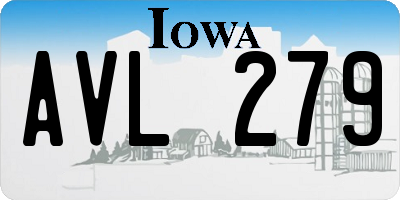 IA license plate AVL279