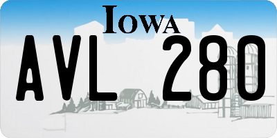 IA license plate AVL280