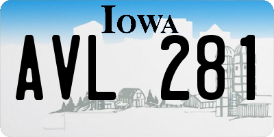IA license plate AVL281