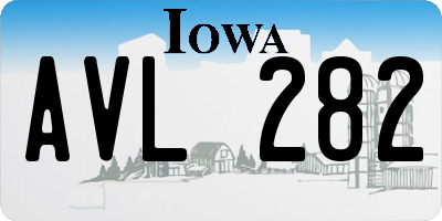 IA license plate AVL282