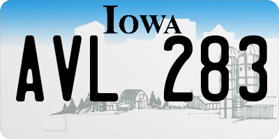 IA license plate AVL283