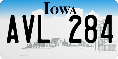 IA license plate AVL284
