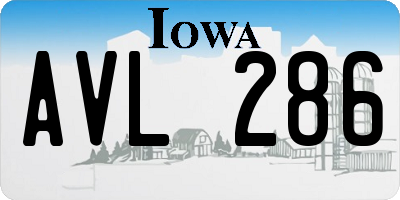IA license plate AVL286