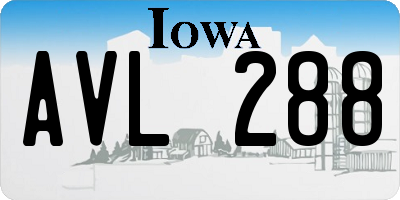 IA license plate AVL288