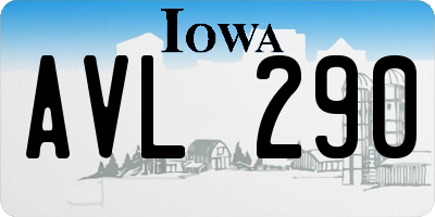 IA license plate AVL290